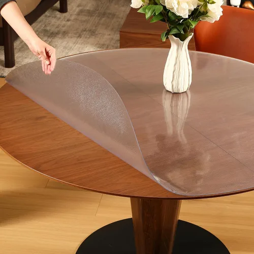 Miniatura 13 de ETECHMART Protector de mesa de plástico transparente rectangular de 12 x 24 pulgadas, protector de mesa grueso impermeable transparente para mesa