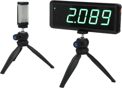 Temporizador láser inalámbrico para sprints, reloj de carreras infrarrojo alimentado por batería, cronómetro con reflector y soportes, temporizador