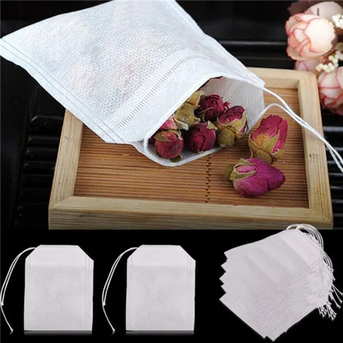 Miniatura 4 de 100 bolsas de filtro de té, telas no tejidas, bolsas de té vacías con sello de cuerda, papel de filtro, bolsas de té sueltas