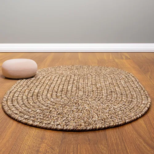 Miniatura 2 de Super Area Rugs Rustic Farmhouse Living - Alfombra trenzada reversible para interiores y exteriores, fabricada en Estados Unidos, color marrón