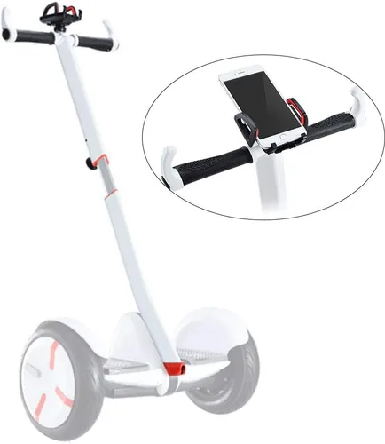 ToLanbbt Extensión de manillar con barra para la rodilla para Segway Ninebot Mini PRO con soporte para teléfono (Blanco)