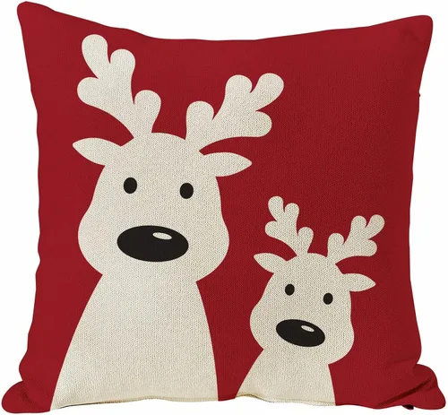Miniatura 8 de GOOESING Fundas de almohada de Navidad de 18 x 18 pulgadas, color rosa con árbol de Navidad, funda de cojín para sofá, decoración del hogar