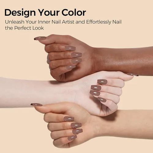 Miniatura 6 de TOMICCA Esmalte de uñas de gel marrón café, 0.5 onzas líquidas, esmalte de uñas de secado con LED UV para arte de uñas, manicura en casa, otoño e