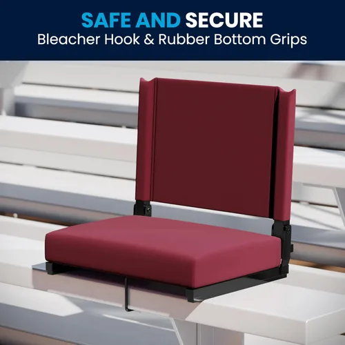 Miniatura 8 de Flash Furniture - asiento cómodo para usar en gradas de Flash - soporta 500 libras Silla de estadio ligera con asa y asiento ultra acolchado