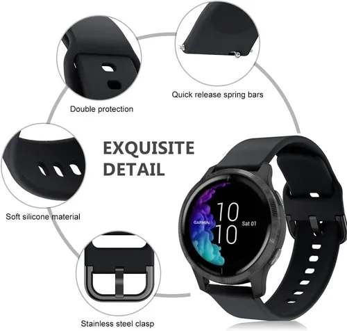 Miniatura 2 de ViCRiOR Correas de 0.78 pulgadas compatibles con Garmin Vivoactive 6 / Vivoactive 5 / Vivoactive 3/Venu Sq/Venu Smart Watch, correa de repuesto