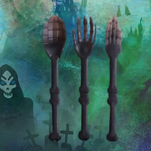 Miniatura 9 de NUOBESTY Juego de vajilla de Halloween, 3 piezas de calavera, tenedores, cucharas, cubiertos decorativos para fiesta, cocina, comedor, bar
