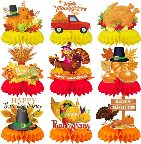 Miniatura 31 de 9 piezas de decoración de centro de mesa de otoño, decoración de mesa para fiesta de otoño, centro de mesa de Acción de Gracias, centro de mesa
