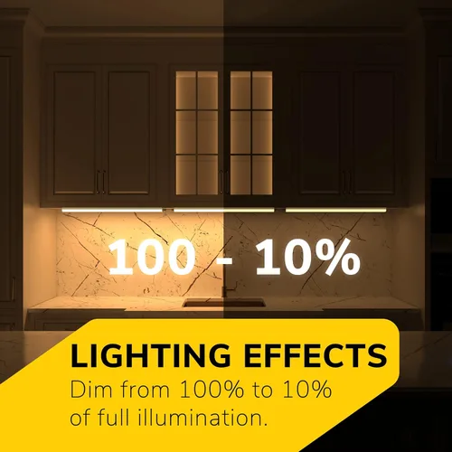 Miniatura 4 de GetInLight Luces LED regulables para debajo del gabinete, solo cableado, de 3 colores, de 24 pulgadas, blanco suave (3000 K), blanco brillante