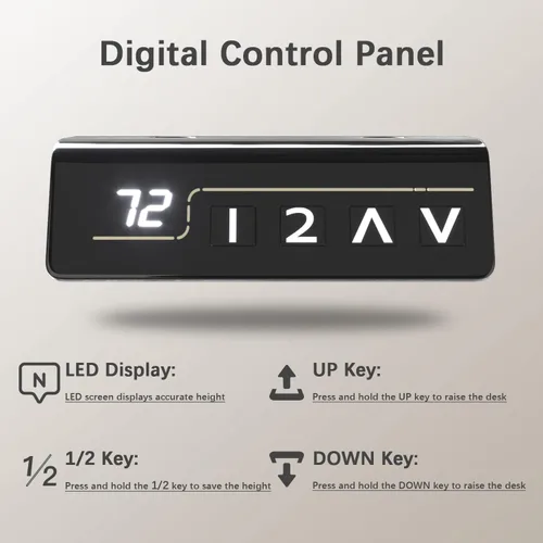 Miniatura 4 de Furmax - Escritorio eléctrico de altura ajustable de pie grande de 40 x 24 pulgadas, escritorio de pie para oficina en casa, alturas prestablecidas