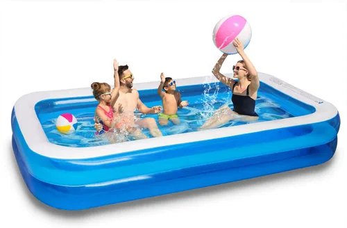Piscina inflable para niños, centro de natación familiar para niños, piscina de tamaño completo para niños, adultos, piscina fácil de configurar