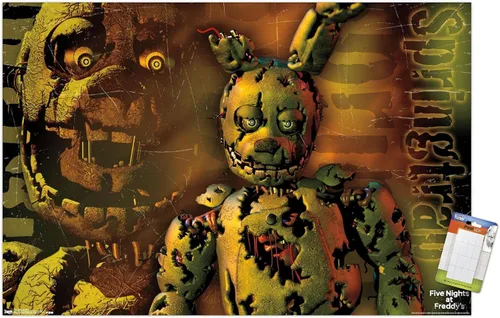 Miniatura 12 de Trends International Five Nights at Freddy's - Póster de pared Springtrap, 14.725 x 22.375 pulgadas, versión con marco de madera tipo granero