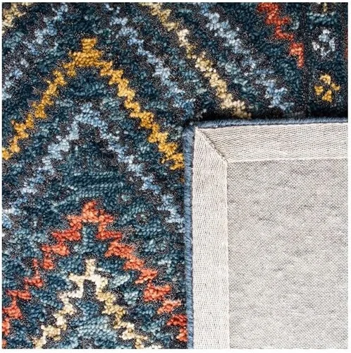 Miniatura 5 de SAFAVIEH Aspen Collection - Alfombra decorativa de 2 x 3 pies, color óxido y verde, lana bohemia hecha a mano, ideal para zonas de alto tráfico