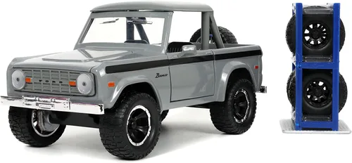 Jada Toys Just Trucks 1:24 1973 Ford Bronco Die-cast Car Gris, Juguetes para niños y adultos