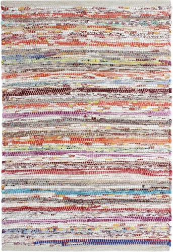 Miniatura 18 de COTTON CRAFT Alfombra tejida de área, paquete de 2 alfombras de algodón con textura jacquard, alfombra rústica bohemia con flecos, lavable a