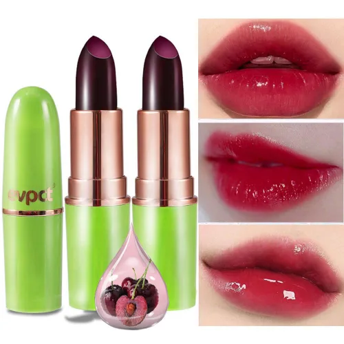 Miniatura 13 de evpct 2 piezas de bálsamos labiales tintados de uva, cambio de color de labios, bálsamo de labios, tono rosa claro, maquillaje de labios, 2 piezas