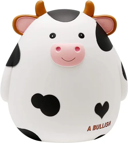 Miniatura 10 de H&W Alcancía de vaca, tamaño L, caja de monedas irrompible para niños, lindo banco de dinero de animales para cumpleaños para niños y niñas, cajas