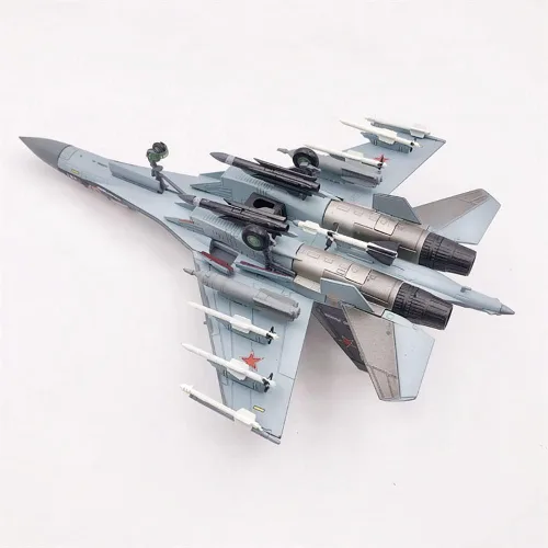 Miniatura 2 de Sukhoi SU-35 caza multifunción 1/100 modelo de avión fundido a presión Super Flanker (Eggplant)