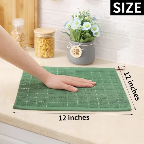 Miniatura 5 de Homaxy Paños de cocina de rizo de algodón 100%, ultra suaves y absorbentes, adecuados para secar y lavar platos, paquete de 6, 12 x 12 pulgadas