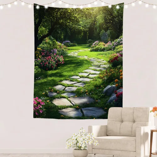 Miniatura 30 de Batmerry Abstract Repeat Polyester Tapestry, Tiled Directional Lightweight Wall Hanging High-Definition Print Backdrop For Dorm Room Bedroom Living