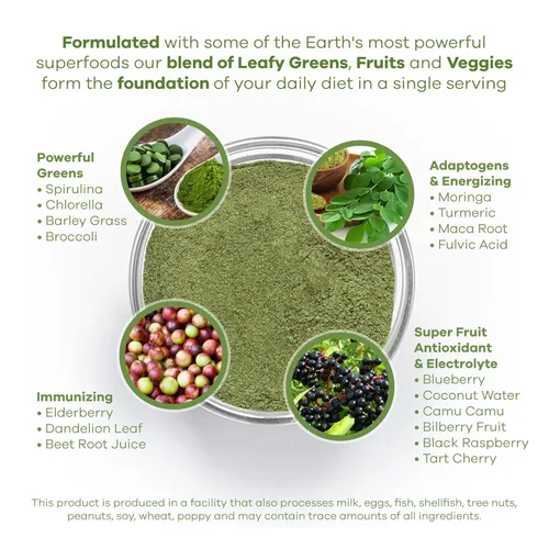 Miniatura 4 de Red's Kitchen Sink Power Greens Powder - Polvo de superalimento de verduras diarias, mezcla de bebidas con frutas y verduras de hojas verdes