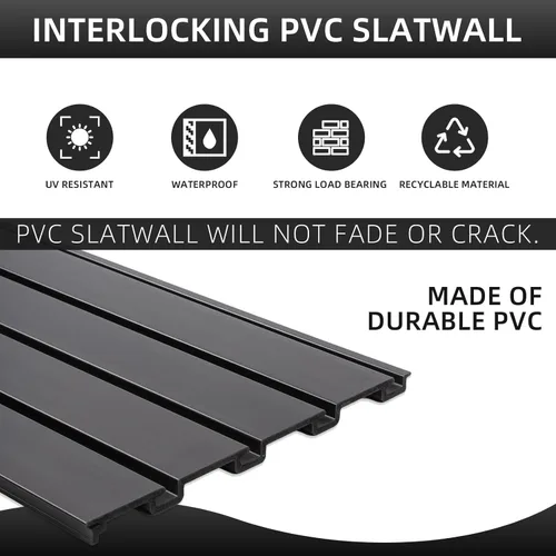 Miniatura 3 de Panel Slatwall Organizador de Pared para Garaje, Sistemas de Almacenamiento de Pared Ranurada para Garaje de Servicio Pesado Montados en Pared, Negro