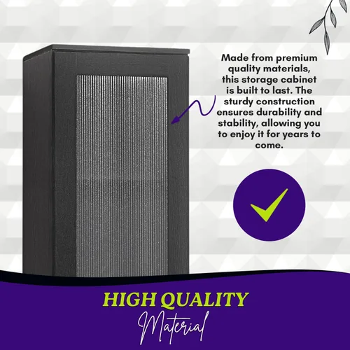Miniatura 7 de Kings Brand Furniture Romero - Armario de almacenamiento alto Curio, estantería alta perfecta para sala de estar, cocina, dormitorio y oficina, Negro