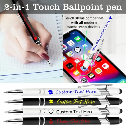 Miniatura 5 de Bolígrafo personalizado con nombre, bolígrafo personalizado, logotipo, tinta negra suave, regalo personalizado para mujeres, hombres, negocios