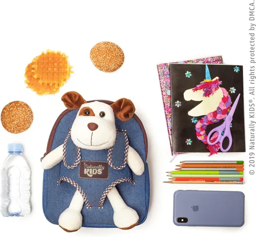 Miniatura 5 de Naturally KIDS Mochila pequeña con juguete de peluche de perro de peluche Mochila para niños pequeños para niños Juguetes para niños de 3 años
