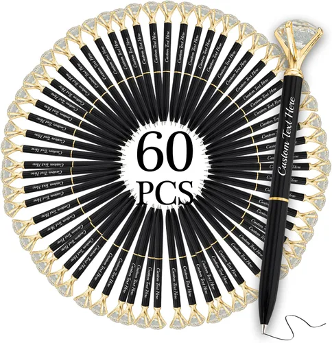 Miniatura 59 de Aolun 10 bolígrafos de diamantes con cristal personalizados a granel, bolígrafo de metal personalizado con nombre grabado, regalos de texto