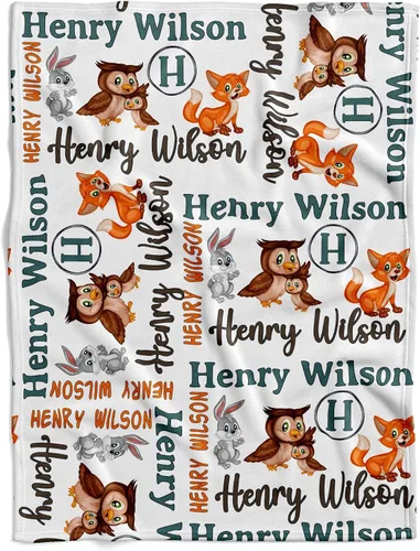 Miniatura 33 de Manta de bebé personalizada de Woodland, Manta de bebé con temática de bosque, Manta de bebé personalizada, Manta de bebé niño, Manta de bebé