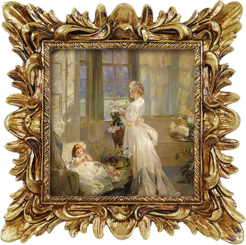 Miniatura 11 de Marcos de fotos vintage blancos para pared y mesa, marcos de fotos antiguos pequeños de 4 x 6 pulgadas con diseño floral adornado, estilo pintado a