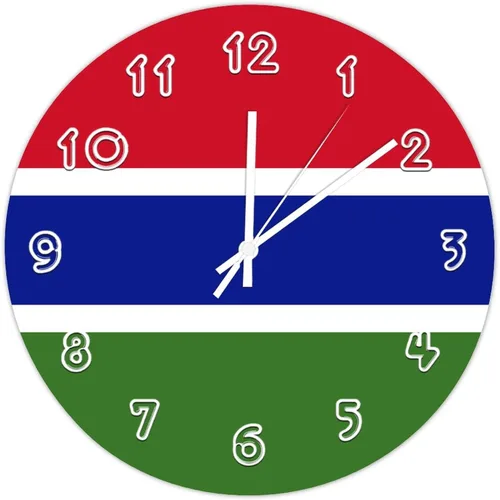Miniatura 13 de Reloj de pared redondo de Etiopía con bandera de Etiopía, silencioso, sin tictac, relojes de pared para cocina, dormitorio, oficina, decoración