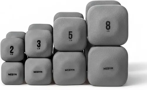 Miniatura 61 de WeGym SafeGrip Square Dumbbells with Anti Slip Handles, Aesthetic Free Weights for Home Workouts, Stable Design Prevents Rolling during Floor