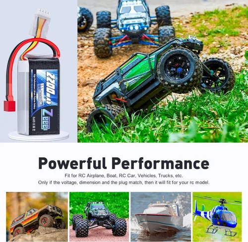 Miniatura 5 de Zeee 3S 2200mAh Shorty Pack Lipo Batería 11.1V 50C Batería con conector T para RC Car Truck Vehículos RC Barco RC Drone Avión Quadcopter Helicóptero