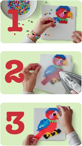 Miniatura 4 de Hama Bolsa de cuentas Aproximadamente 1000 cuentas de fusibles midi Decoración de mosaicos para artes y manualidades para niños creativos a