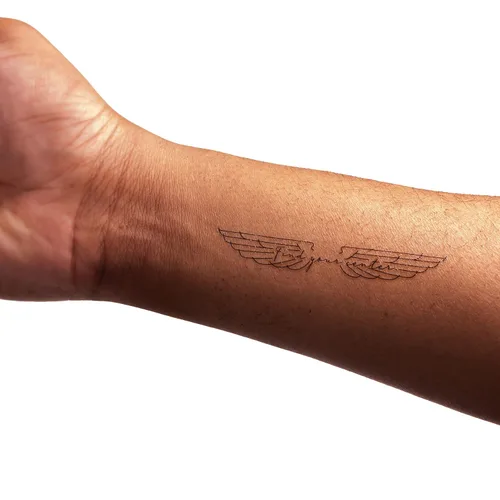 Miniatura 3 de Aquí y ahora afirmaciones ponibles - 26 tatuajes temporales, diseños artísticos de tatuajes falsos, letras pequeñas, ilustraciones florales