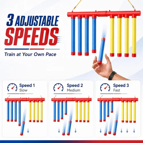 Miniatura 2 de Reflex Drop Sticks Challenge, herramienta de entrenamiento de reacción de palos caídos, palos de captura de velocidad ajustable para coordinación