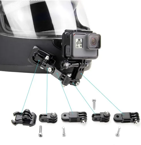 Miniatura 4 de SOONSUN Kits de montaje de barbilla para casco de motocicleta para GoPro Hero 13 12 11 10 9 8 7 6 5 4 Hero Session, AKASO, SJCAM, cámara de acción