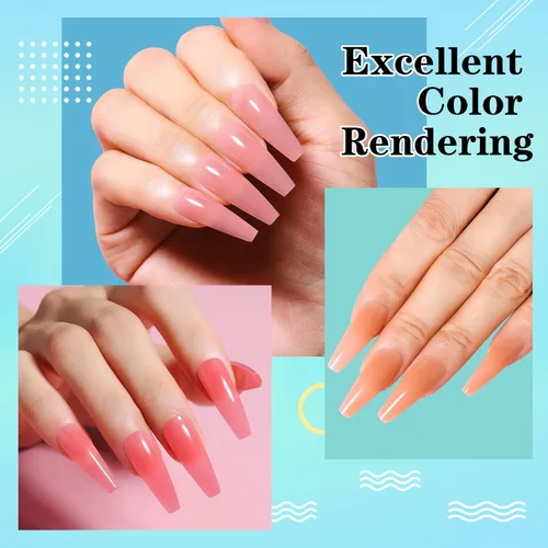 Miniatura 4 de AIMEILI Gel de extensión de uñas de poli, 6 colores, para realce de uñas, diseño de arte de uñas, bricolaje, salón de uñas, regalo para mujeres, kit