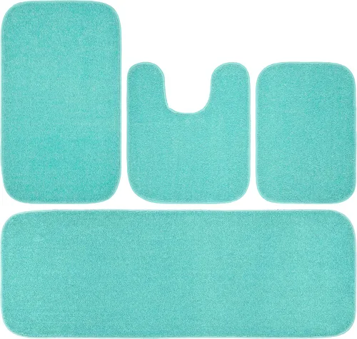Miniatura 91 de Garland Rug Gramercy - Alfombra de baño rectangular lavable de polipropileno de felpa de 20 x 34 pulgadas, color azul lavabo, suave, absorbente