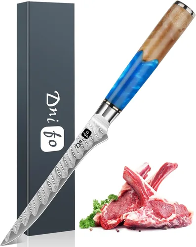 Miniatura 12 de Cuchillo de Utilidad de Cocina Dnifo de 5 Pulgadas, Cuchillo Mondador de Acero Damasceno VG10 Japonés, Cuchillo de Chef de Cocina Pequeño con Caja