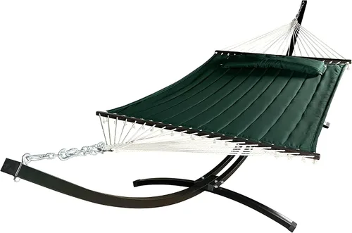Miniatura 7 de Soporte de hamaca de arco de acero galvanizado recubierto de polvo para interiores y exteriores, 15 pies. Soporte más fuerte para cama hamaca Negro