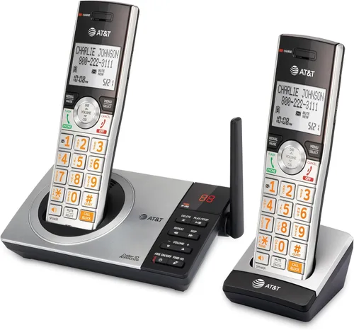 Miniatura 13 de Teléfono inalámbrico expandible DECT 6.0 con sistema de respuesta y bloqueador inteligente de llamadas de AT&T CL82207, Plateado/Negro