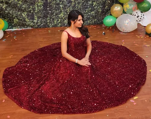 Miniatura 3 de Tianzhihe Vestidos de fiesta con tirantes delgados, vestidos de fiesta largos con lentejuelas, vestidos de fiesta formales brillantes acampanados
