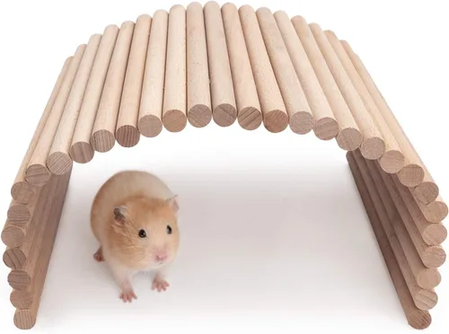 Miniatura 6 de Niteangel Escalera de escalada para hámster, puente colgante de madera para conejillos de indias, ratas, erizo, jerbos, ratón, planeador de azúcar
