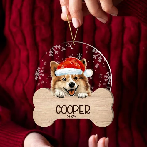 Miniatura 77 de Nazenti American Pit Bull Terrier Adorno de Navidad, adorno de perro fotográfico, adorno de perro personalizado, adornos de fotos de madera