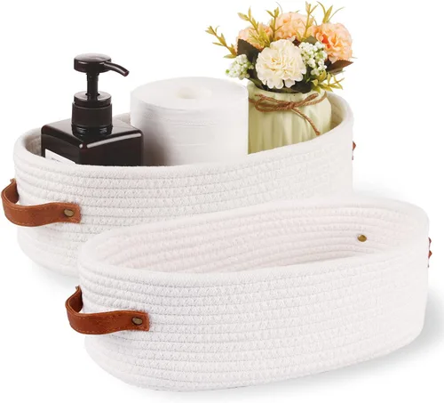 Miniatura 5 de Cesta para Inodoro, Cesta de Almacenamiento Tejida para la Parte Superior del Tanque del Inodoro, Decoración del Hogar Estilo Granja, Cestas
