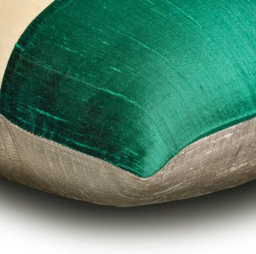 Miniatura 2 de Fabric Mart Direct Funda de cojín para sofá, fundas de cojín decorativas de color verde y gris, de 12 x 12 pulgadas, almohadas de retazos de bloques