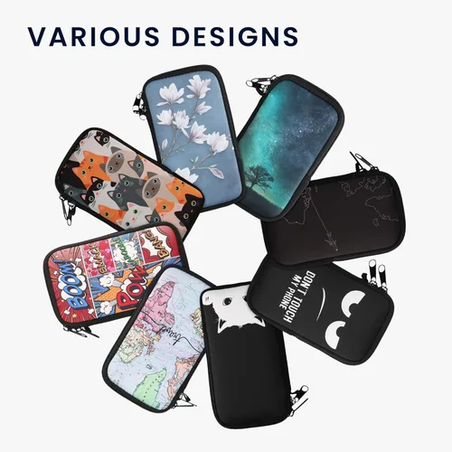 Miniatura 2 de kwmobile Funda de neopreno para smartphone talla XL - 6.7/6.8 pulgadas - Funda protectora para teléfono - Tarjeta de tarot azul oscuro/amarillo/negro