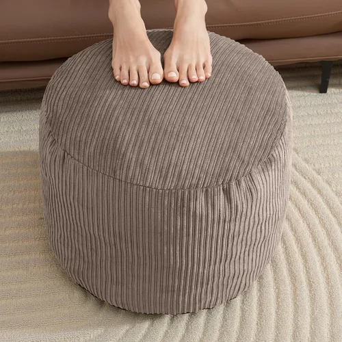 Miniatura 19 de WSOFRLAC Puf Otomano Reposapiés con Espuma Otomana Pequeña para Sala de Estar Otomanas Puf de Pana 26x18 pulgadas Pufs de Piso Reposapiés para Silla